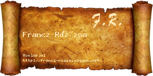 Francz Rózsa névjegykártya