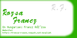 rozsa francz business card